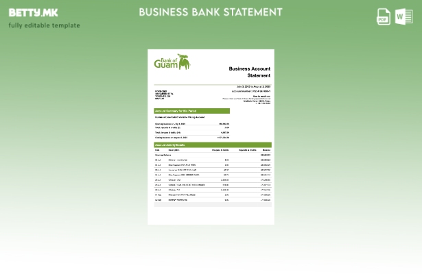 модерен стил Палау Банката на Гуаманската компанија што проверува извод од сметк